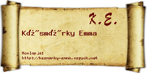 Késmárky Emma névjegykártya