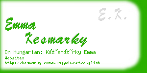 emma kesmarky business card